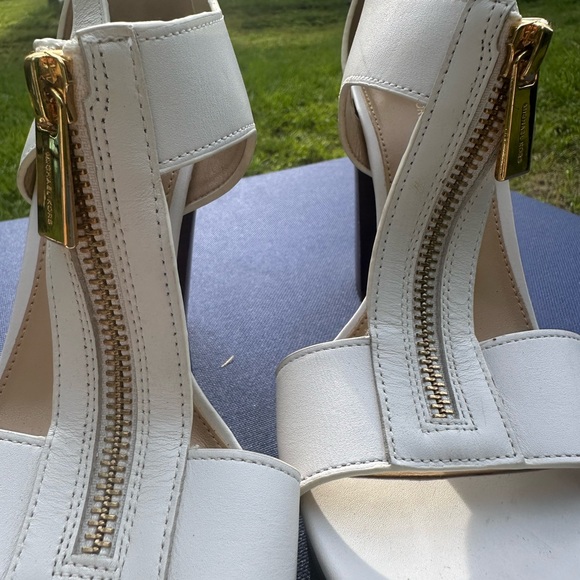 MK White Heeled Sandals - Picture 2 of 5